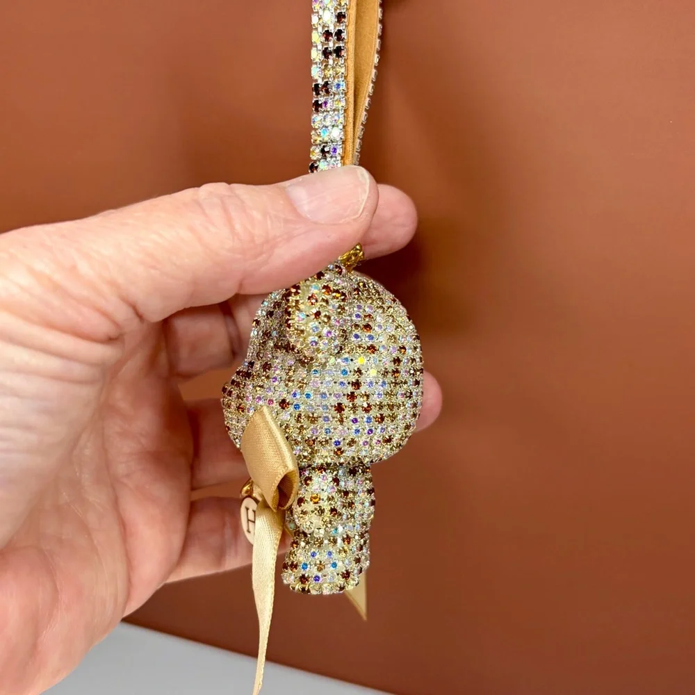 Bougie Crystal Teddy Bear Keychain with Bow